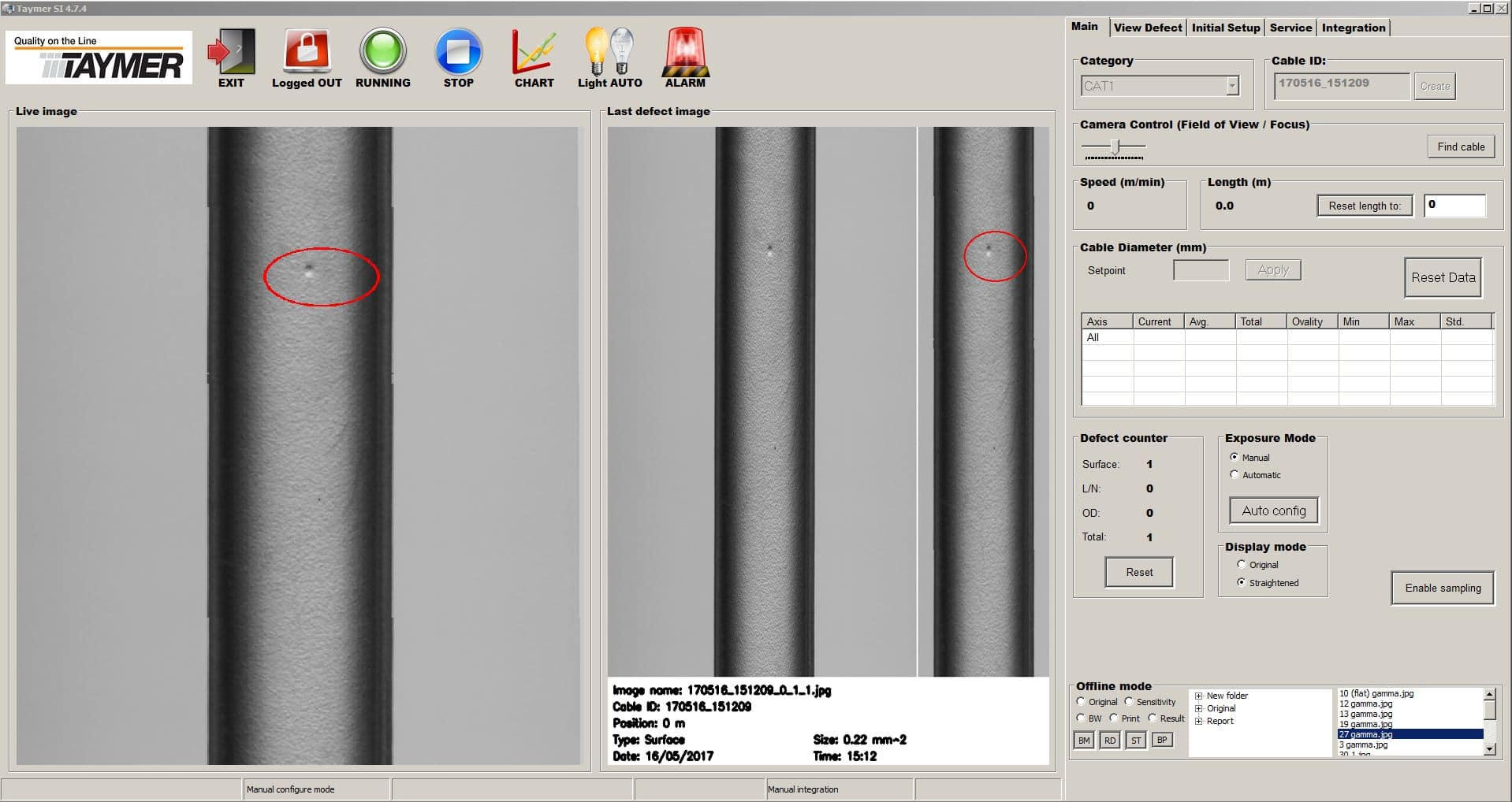 SI3100-MED - Medical Tubing Surface Defect Pin Hole Contaminant Black Spot