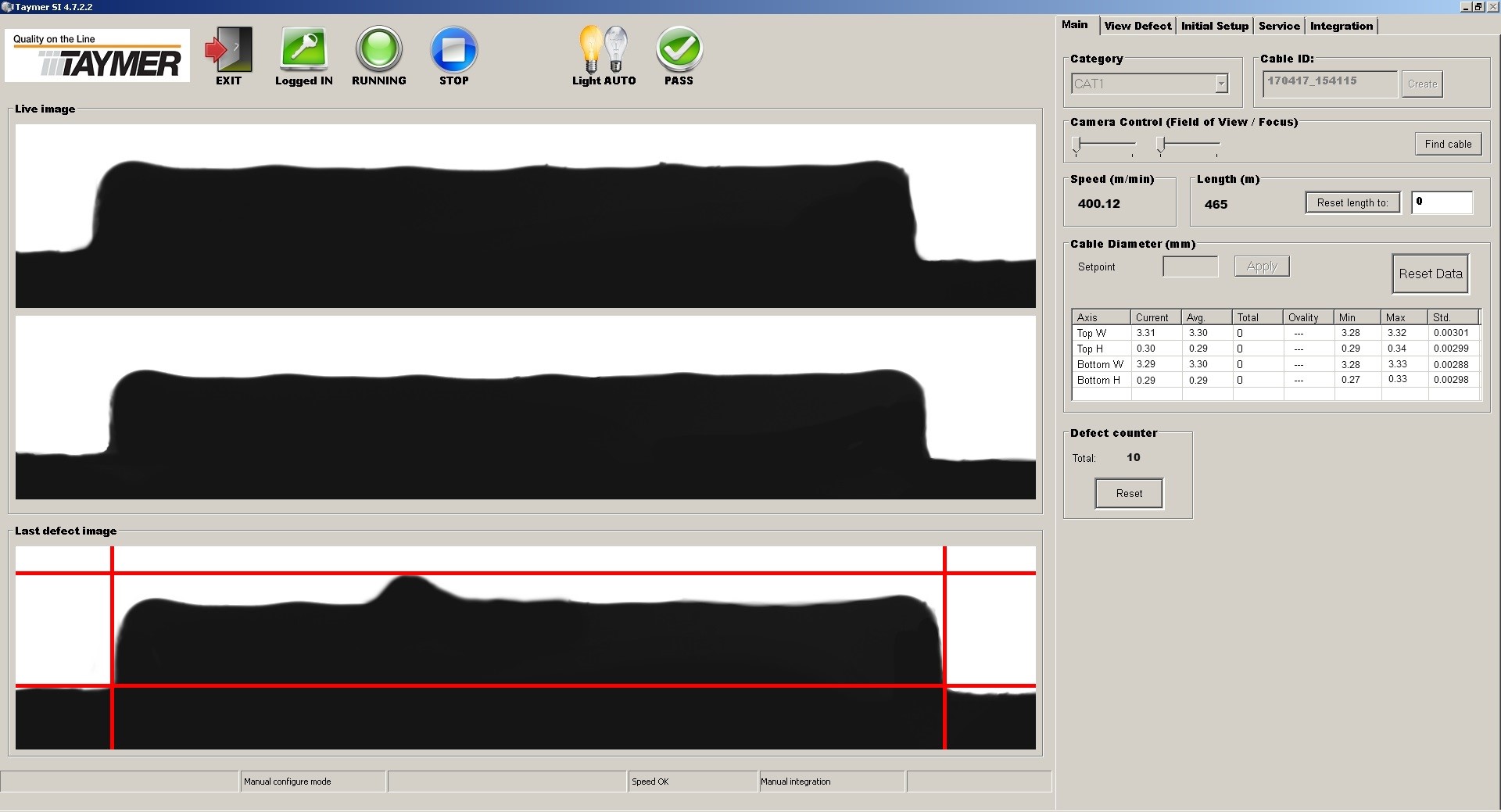 ribbon lump defect detection