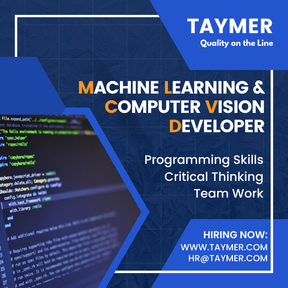 Taymer is hiring machine learning computer vision developer, apply now!
